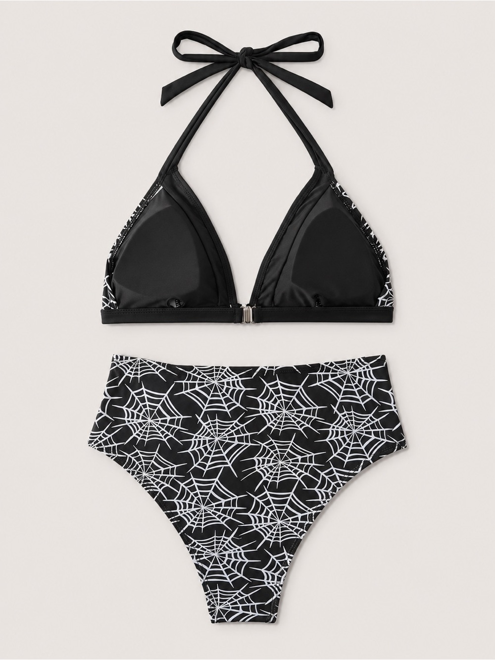 Black Spider Web Halter High Waisted
Bikini Set - Picture 5 of 7